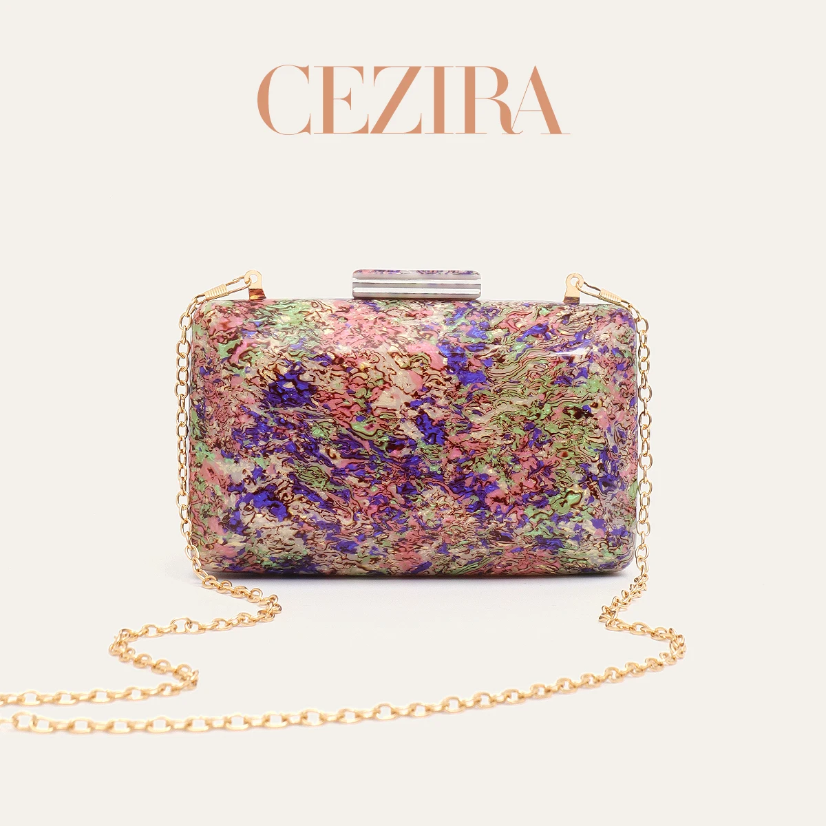 CR Luxury Designer Camo Textured Acrylic Box Clutch For Women Smooth Hard Shell Evening Handbag Wedding Party Purse Fits Phone