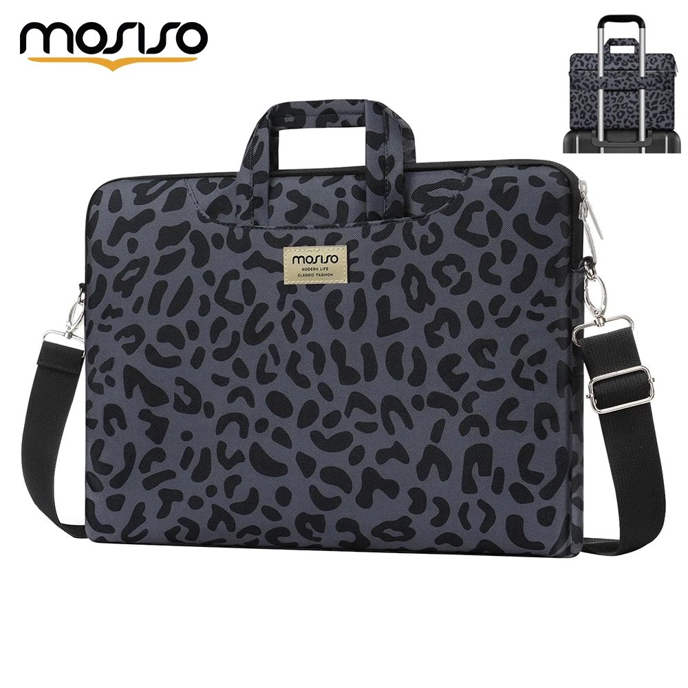 

MOSISO Laptop Shoulder Bag15.6 inch Computer Bags for MacBook Air 13 15 Pro16 15 inch Notebook Leopard Grain Briefcase Sleeve