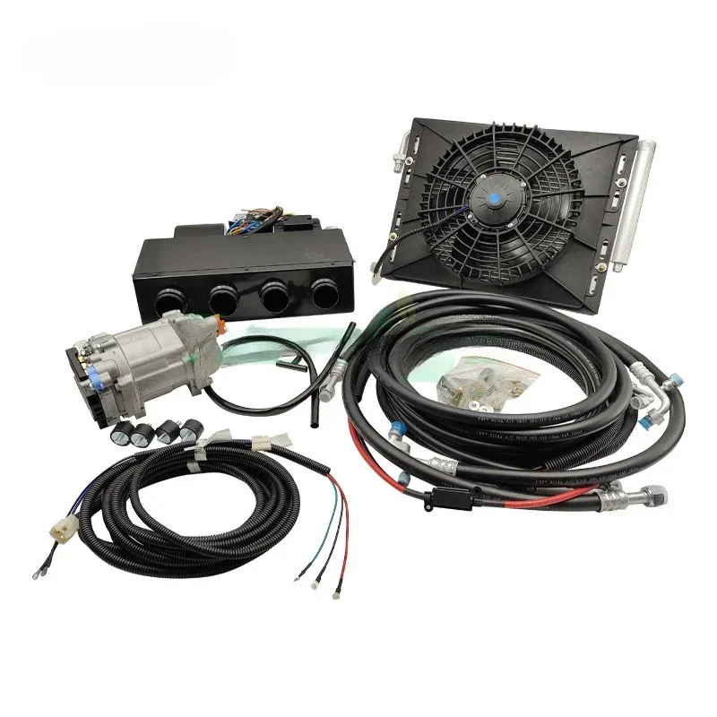 

Truck modification 24v DC electric compressor parallel dual system hidden parking air conditioner 12v automotive refrigeration