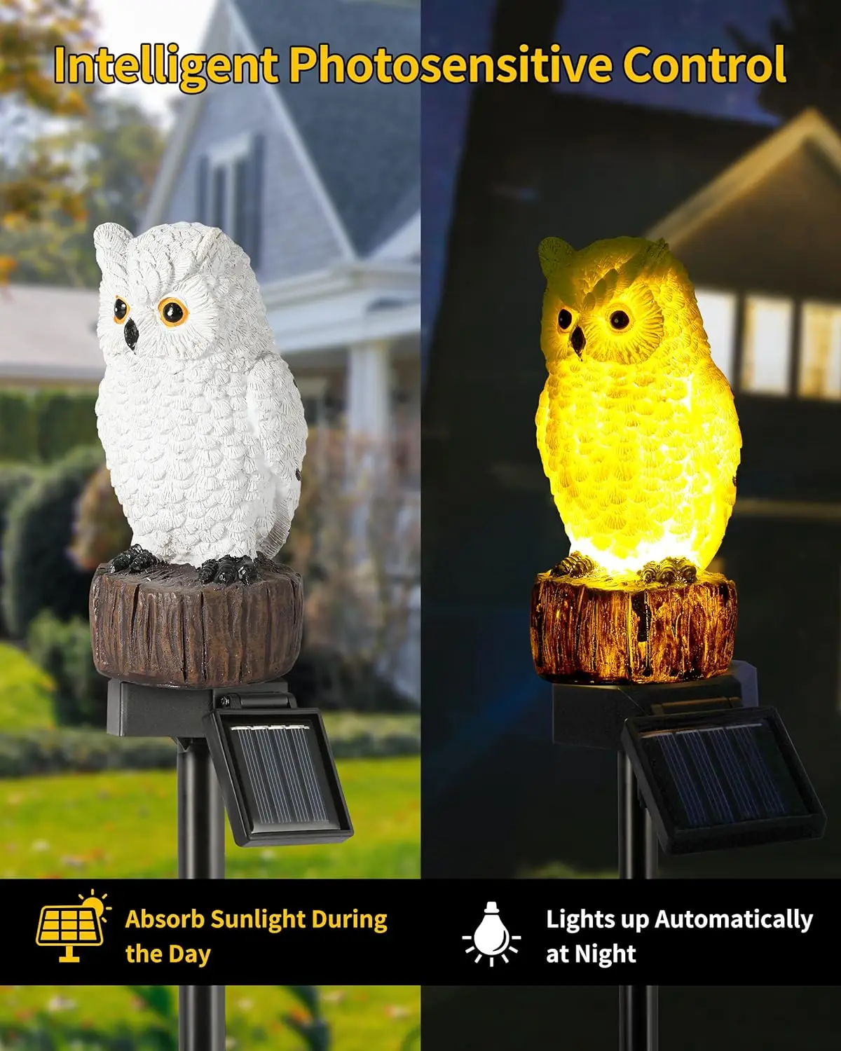 Solar Decorative Garden Light, Waterproof Cute Animal Outdoor Figurine Lights Ornament Statue Decor for Pathway, Patio, Lawn