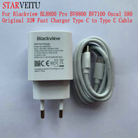 Power Adapter for Blackview, BL8800 Pro, BV8800, BV7100, Oscal S80, Original 33W Max EU Plug, Travel Quick Charger, Type C Cable