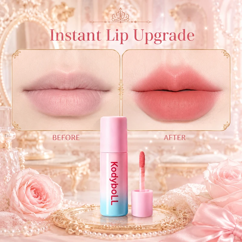 6 Colors Velvet Matte Lip Tint Soft Blur Lip Mud Long Lasting Waterproof Non-Stick Cup Lightweight Korean Lip Mousse Makeup Gift