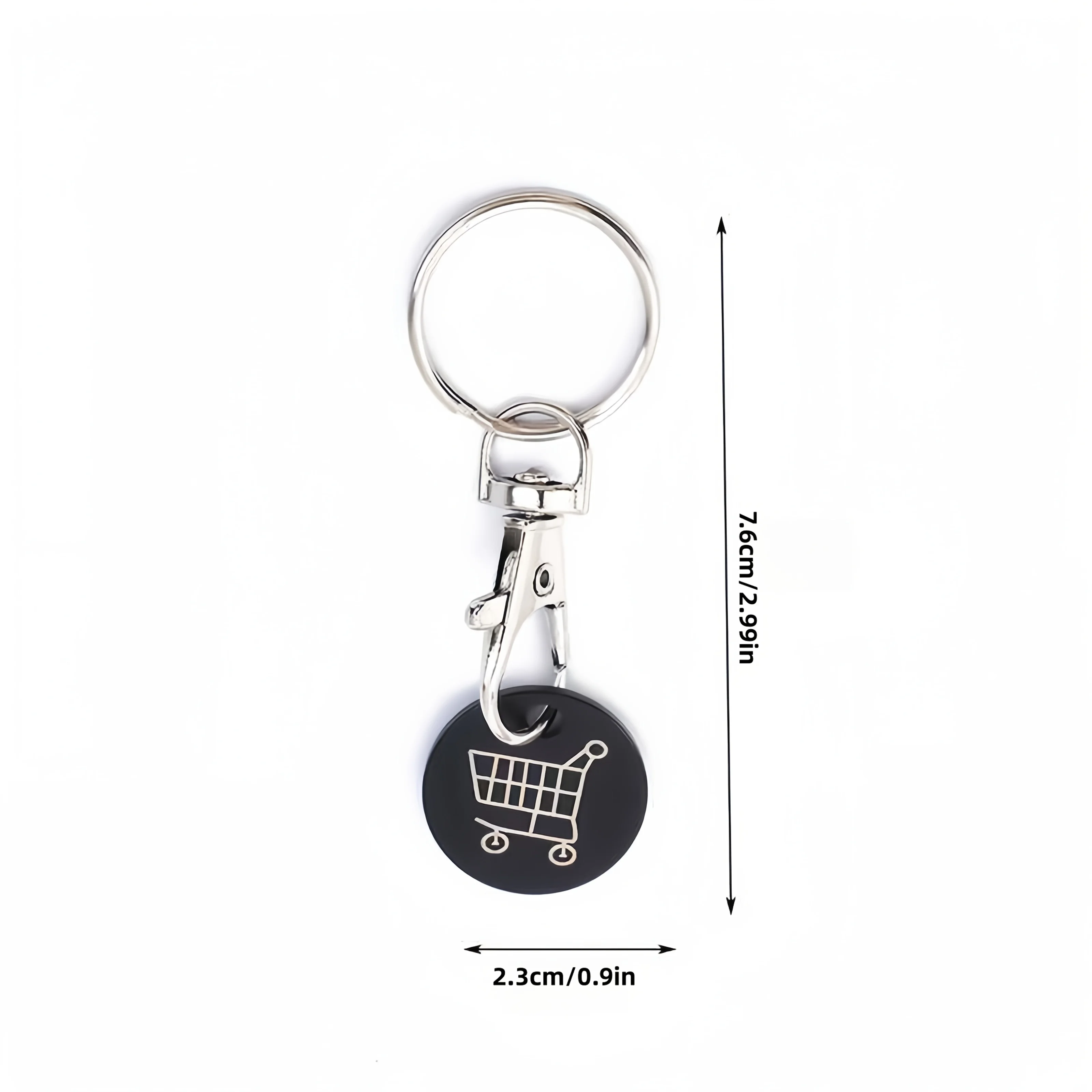 4pcs Stainless Steel Supermarket Shopping Cart Token Keychain-anti-lost Key Ring Pendant, Perfect Decorations Backpack Ornaments