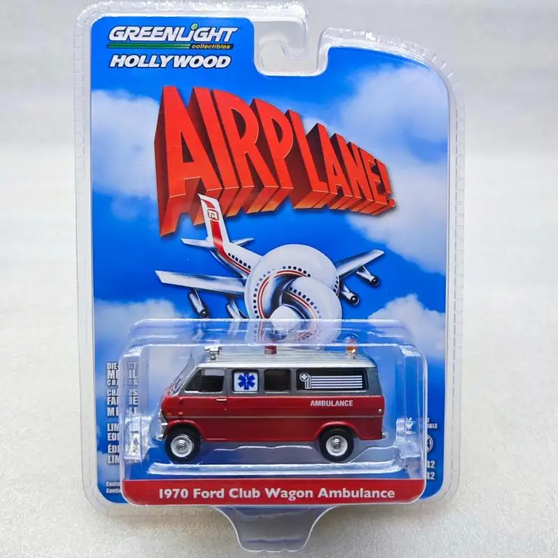 Greenlight 1:64 Airplane  - 1970 Ford Club Wagon Ambulance diecast alloy car model gifts toy