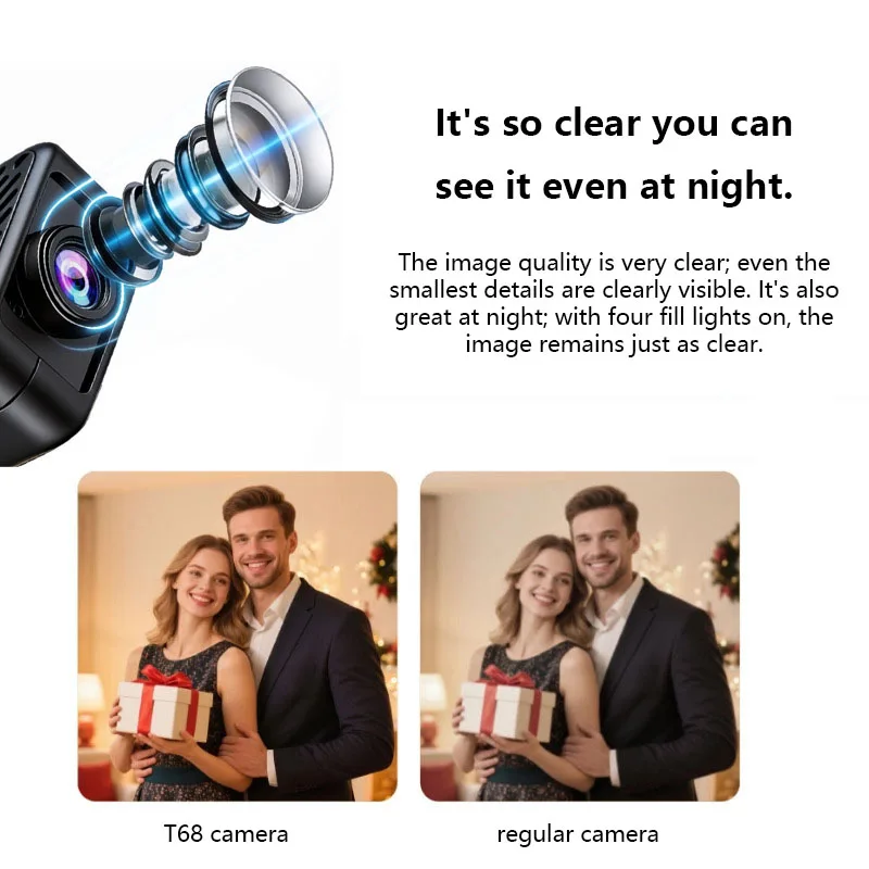 Wireless WiFi Security Camera Long Battery 4K HD Night Vision Motion Detection Remote Intelligent Monitoring Indoor Baby Cam