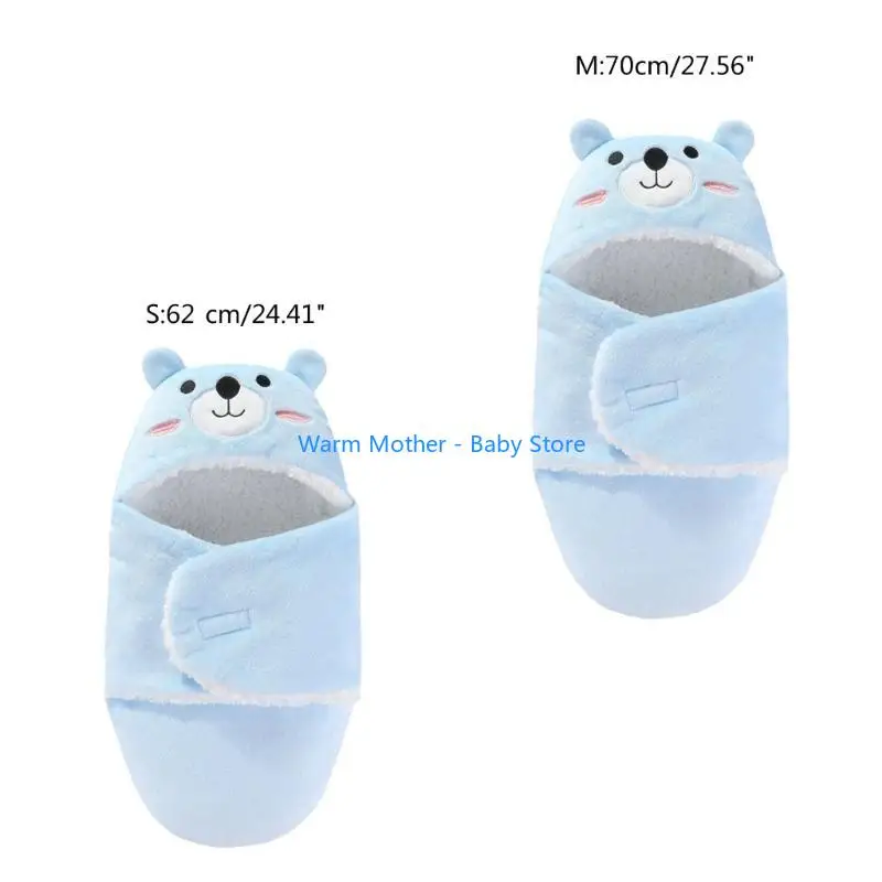 بطانيات مغلف مطبوعة برسوم كارتونية لطيفة لشتاء وخريف دافئ لحديثي الولادة 57QE #6