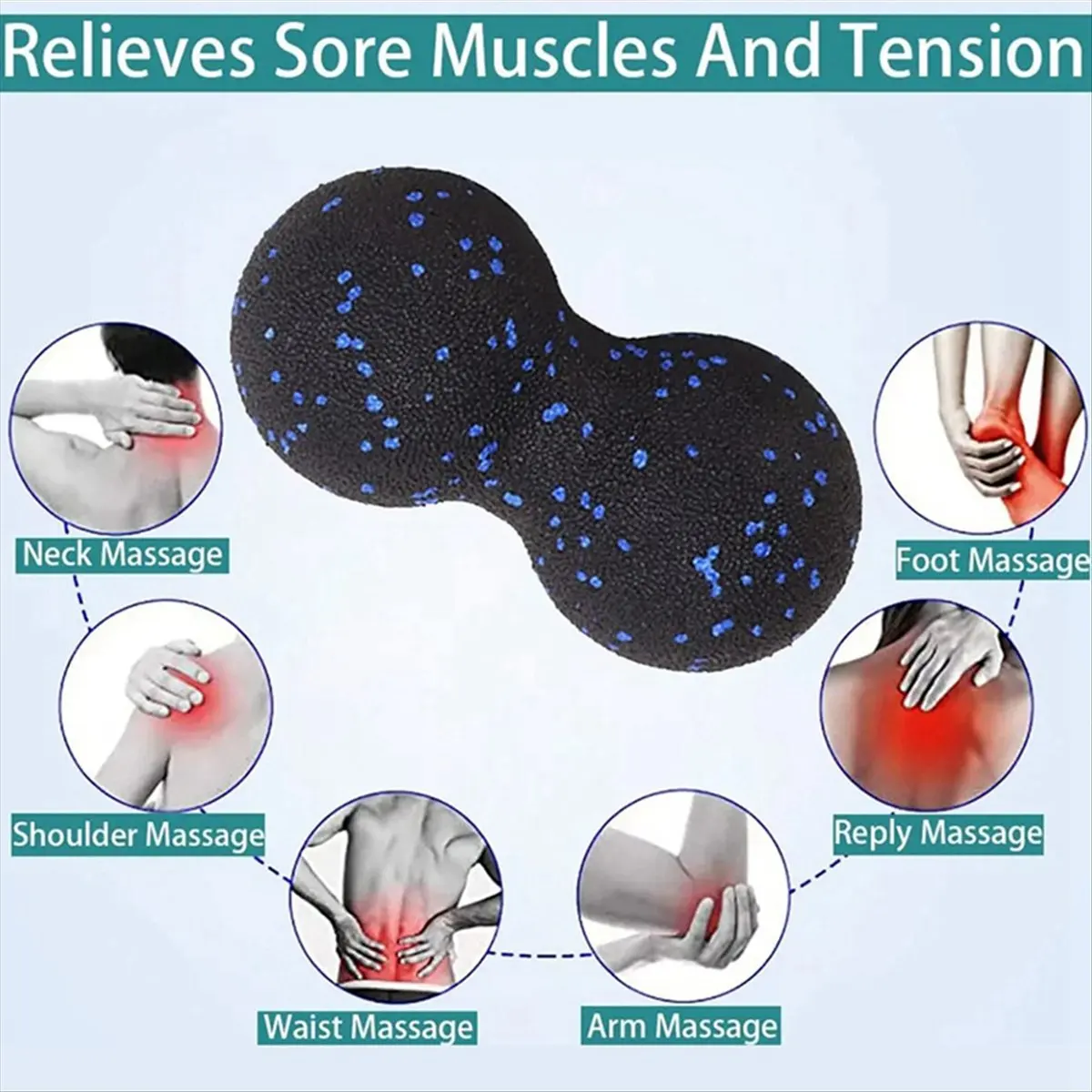 ABXY 3PCS Yoga Roller Massage Peanut Ball Set EPP Fitness Foam Column for Back Pain Deep Tissue Stretching Muscle Relax--A view 6