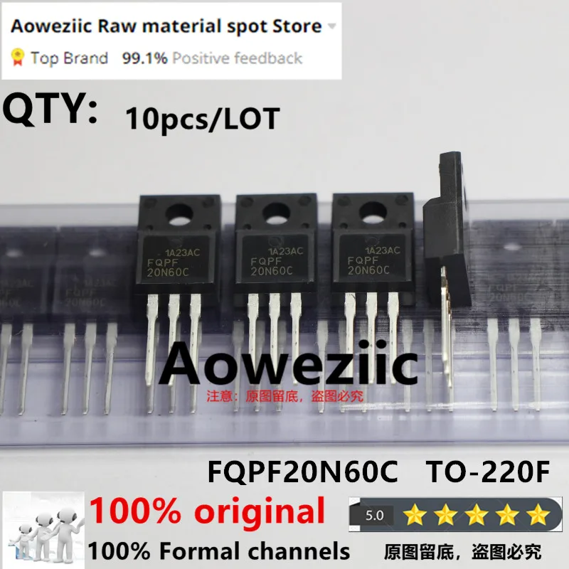 Aoweziic  100% Best Quality  FQPF20N60C  FQPF20N60   20N60C TO-220F MOSFET 20A 600V (Taiwan Manufacturer)