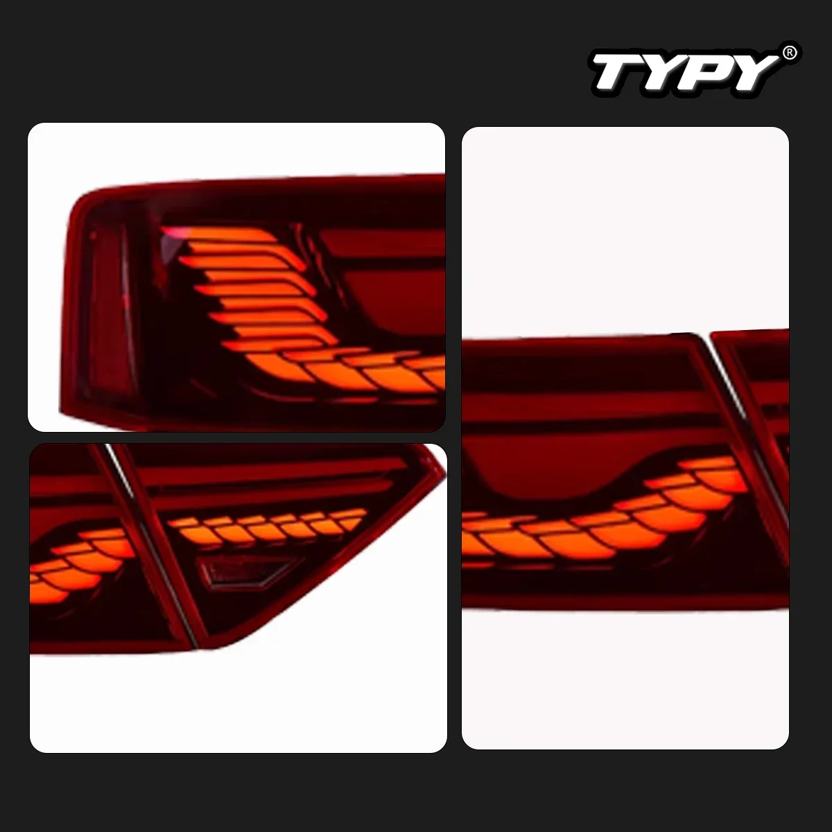 

TYPY Новый светодиодный задний фонарь, обновленный, модифицированный для Audi A5 RGB задние фонари 2008-2016, динамический сигнальный задний фонарь, автоаксессуары