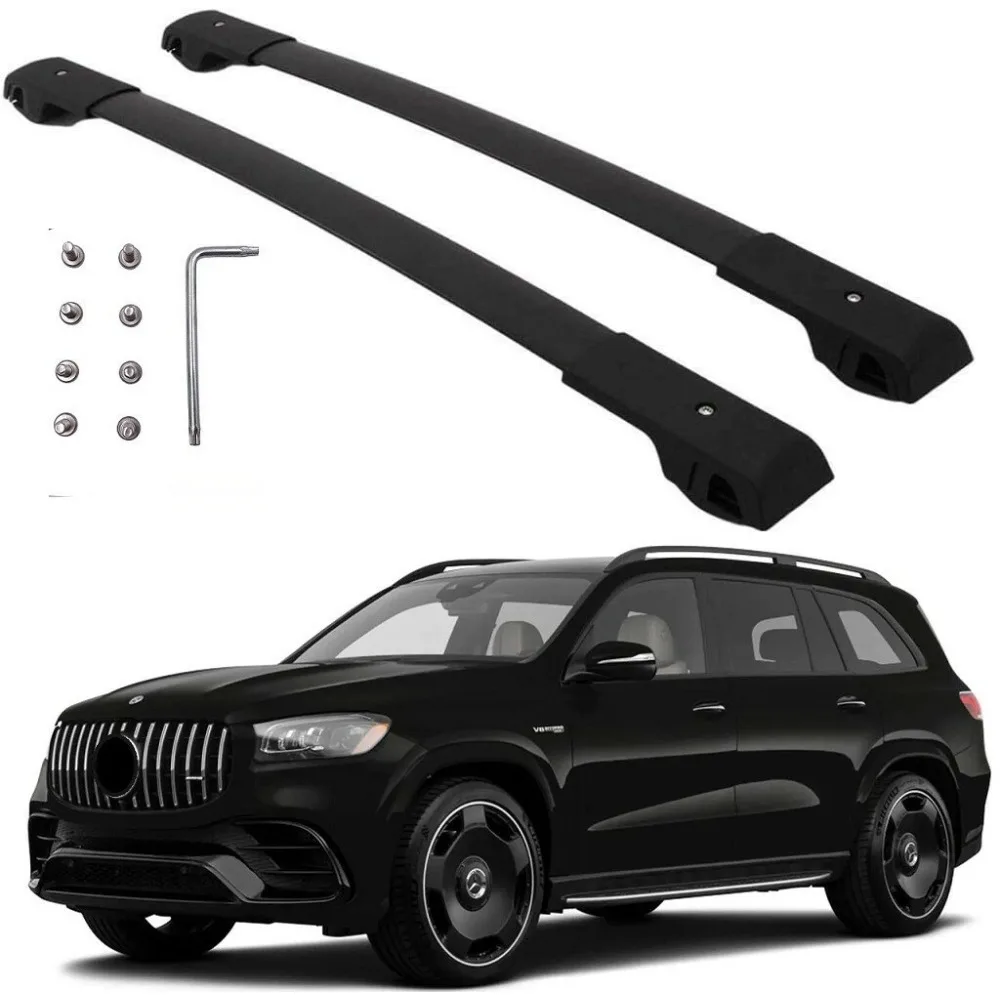 Enhance the car's luggage carrying capacity,2P for Mercedes Benz GLS 2016-2022 2023 Roof Rack Rail Cross bar luggage carrier