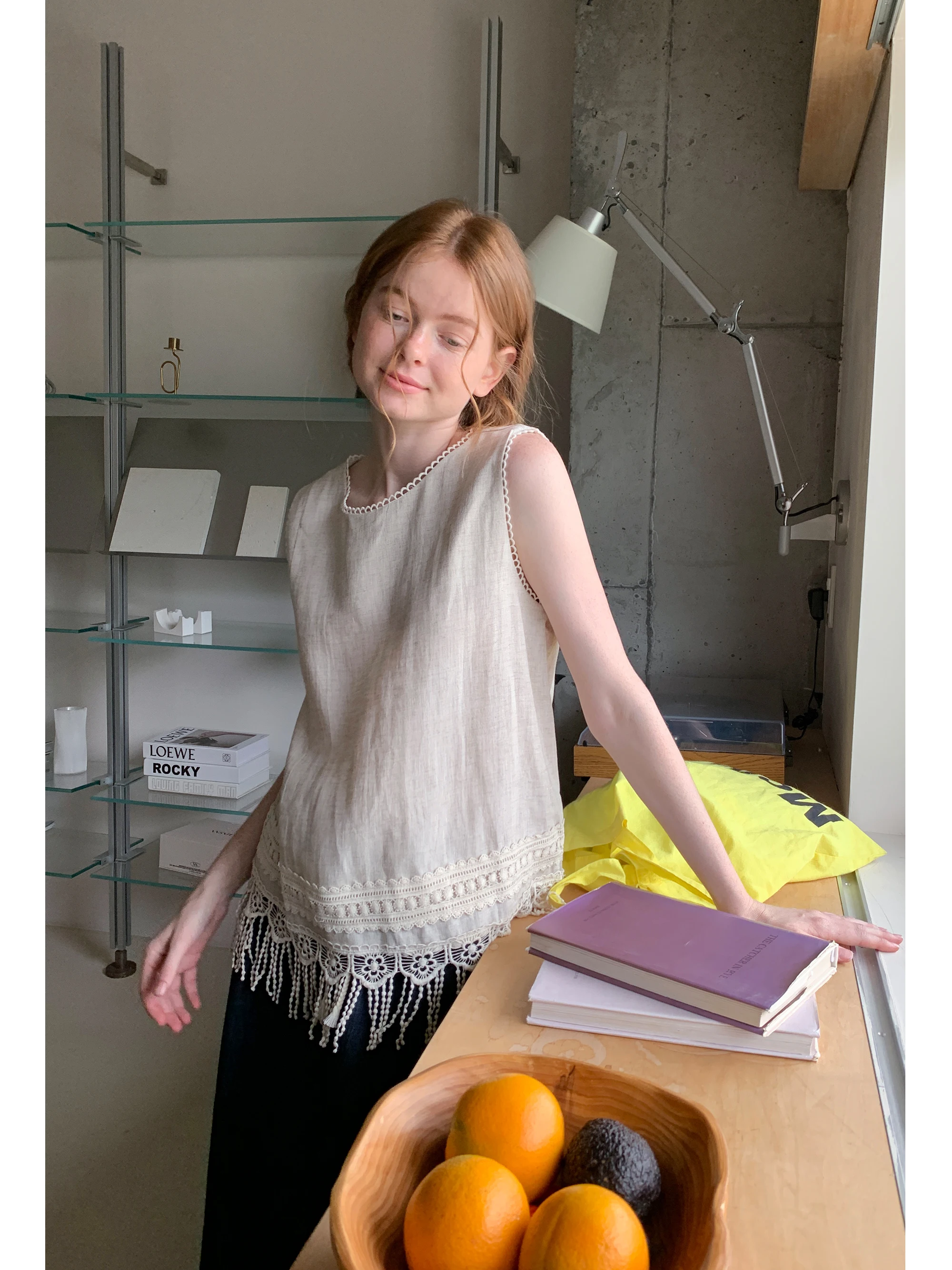 

Повседневный круглый жилет с кружевной отделкой и бахромой, свободный утягивающий жилет Ele EGGKA, летний жилет из полиэфирного волокна, прямой крой