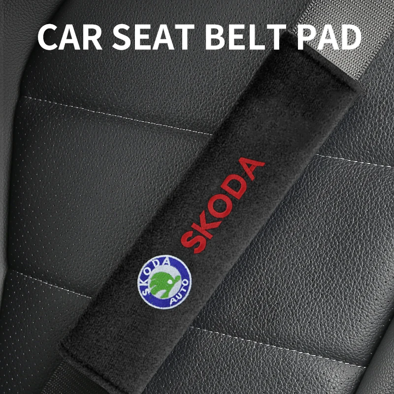 Car Cotton Seat Belt Cover Protector Car Styling For Skoda Octavia Fabia Kamiq Kapoq Kodiaq Rapid SCALA Superb A5 A7 RS Yeti