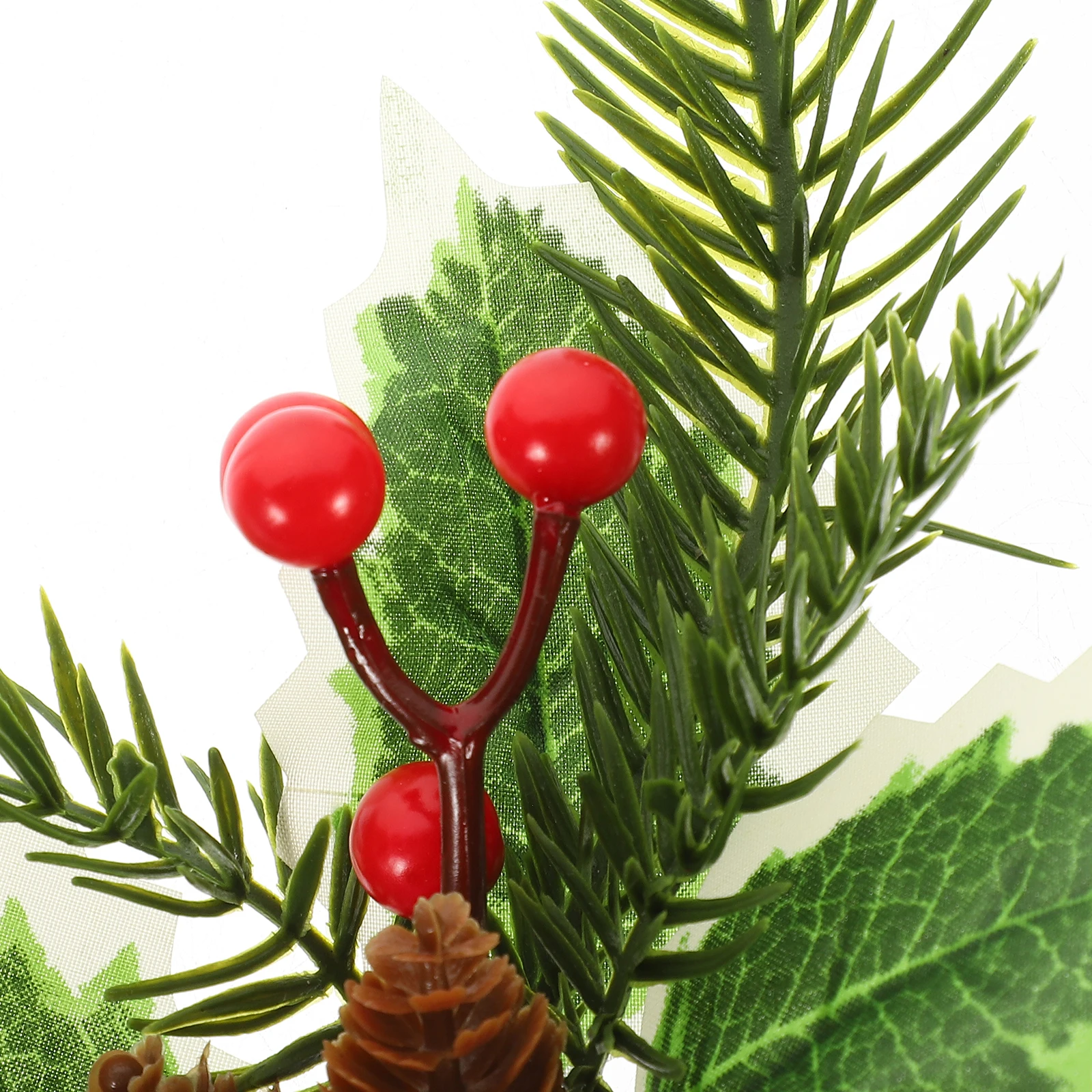 

10 Pcs Simulated Pine Cone Decoration Berries for Crafting Christams Vase Filler Fake Berry Leaves Plastic Faux Stems