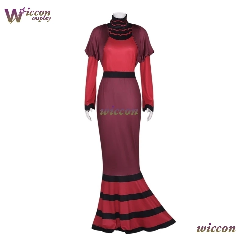 زي هاسبين كارتون فندق روزي كوسبلاي فانتازيا زي الكبار النساء فستان سهرة هالوين كرنفال ملابس للحفلات شعر مستعار