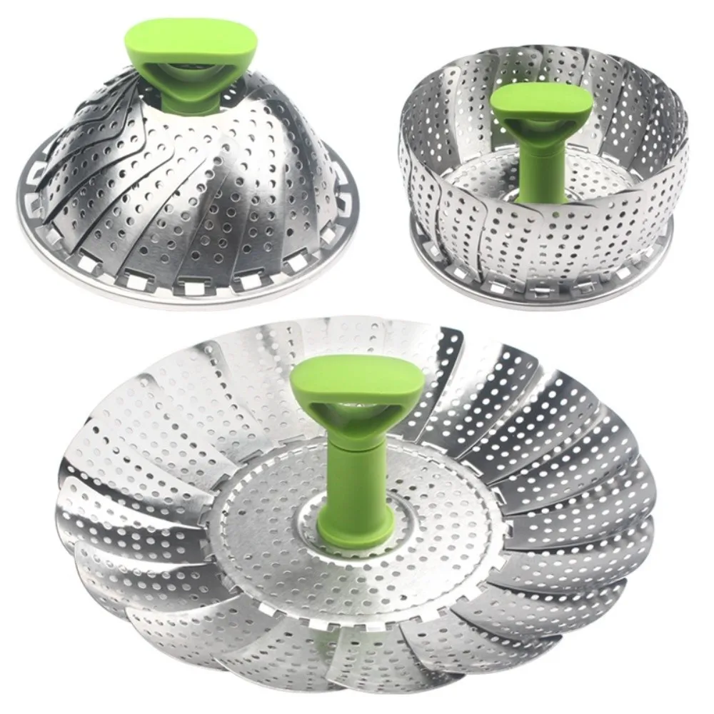Stainless Steel Lotus Steaming Tray Mesh Basket Expandable Folding Food Steamer Multi-Function Folding Design Mesh Steamer Rack