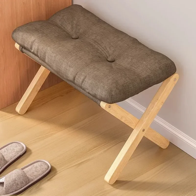 Modern Solid wood folding shoe changing stool wearing shoe stool sofa foot pedal office foot stool ottoman foot support