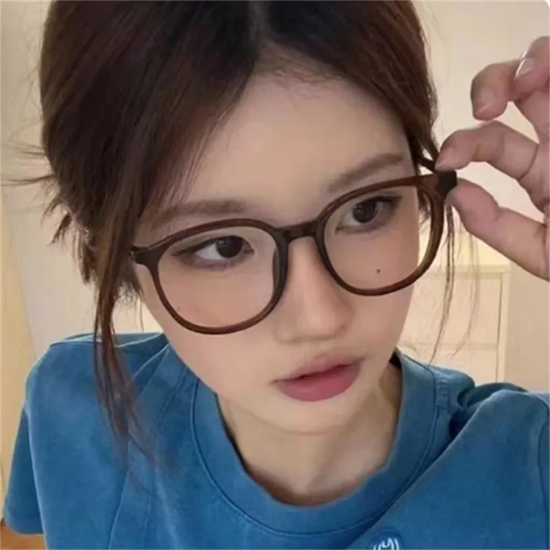Retro Ultra-light Glasses Anti-blue Light Flat Eyewear Female Fashion Casual Transparent Frame Computer Eyeglasses
