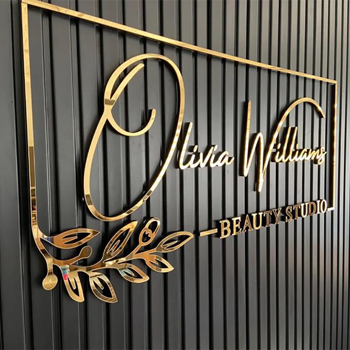 

Custom 3D Letters Personalized Metal Lettering Home Decor Gold Logo Metal Sign Vintage Business Sign Storefront Sign