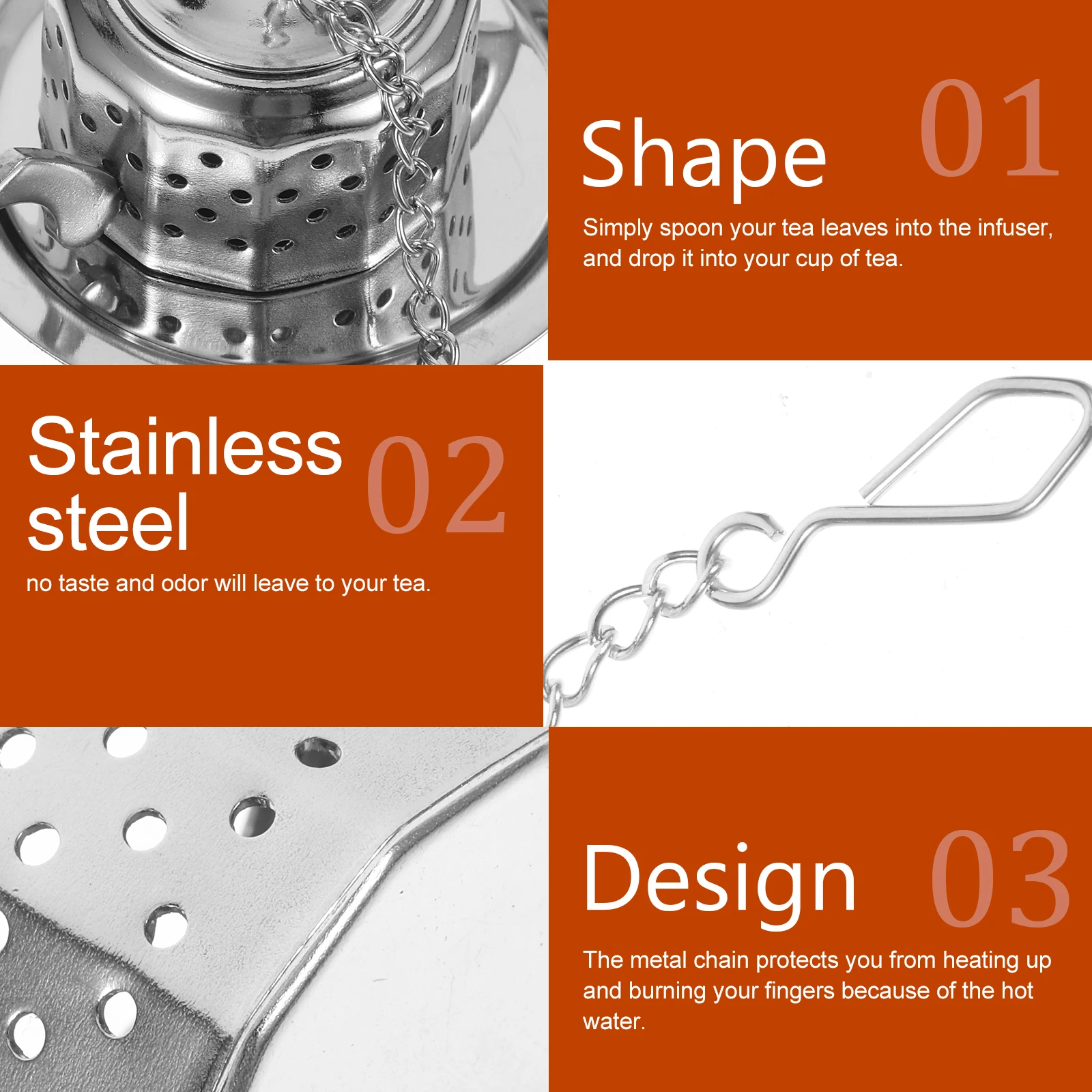 

2pcs Stainless Steel Infusers Teapot Shape Loose Leaf Tea Strainer Filter Steeper With Metal Chain For Hot Iced Tea