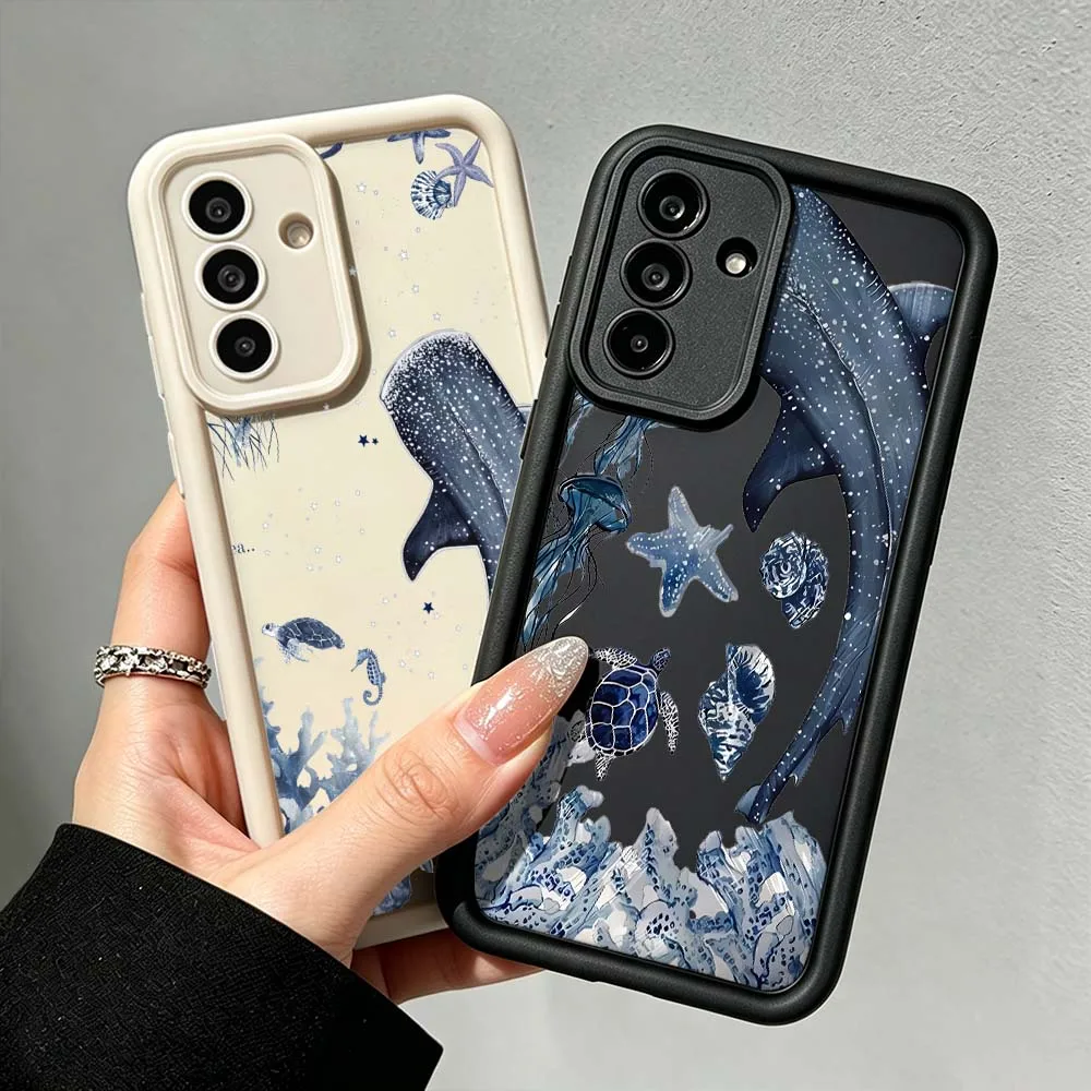 Ocean Whale Turtle Pattern Cover For Samsung Galaxy A71 A57 A56 A55 A54 A53 A52s A51 A40 A17 A16 A06 Eye Ladder Phone Case