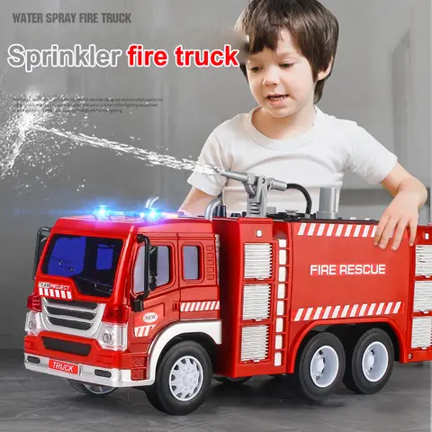 1:16 Fire Truck Model Simulation Sound and Light Inertia Firefighter Rescue Engineering Vehicle Children's Assembly Toy