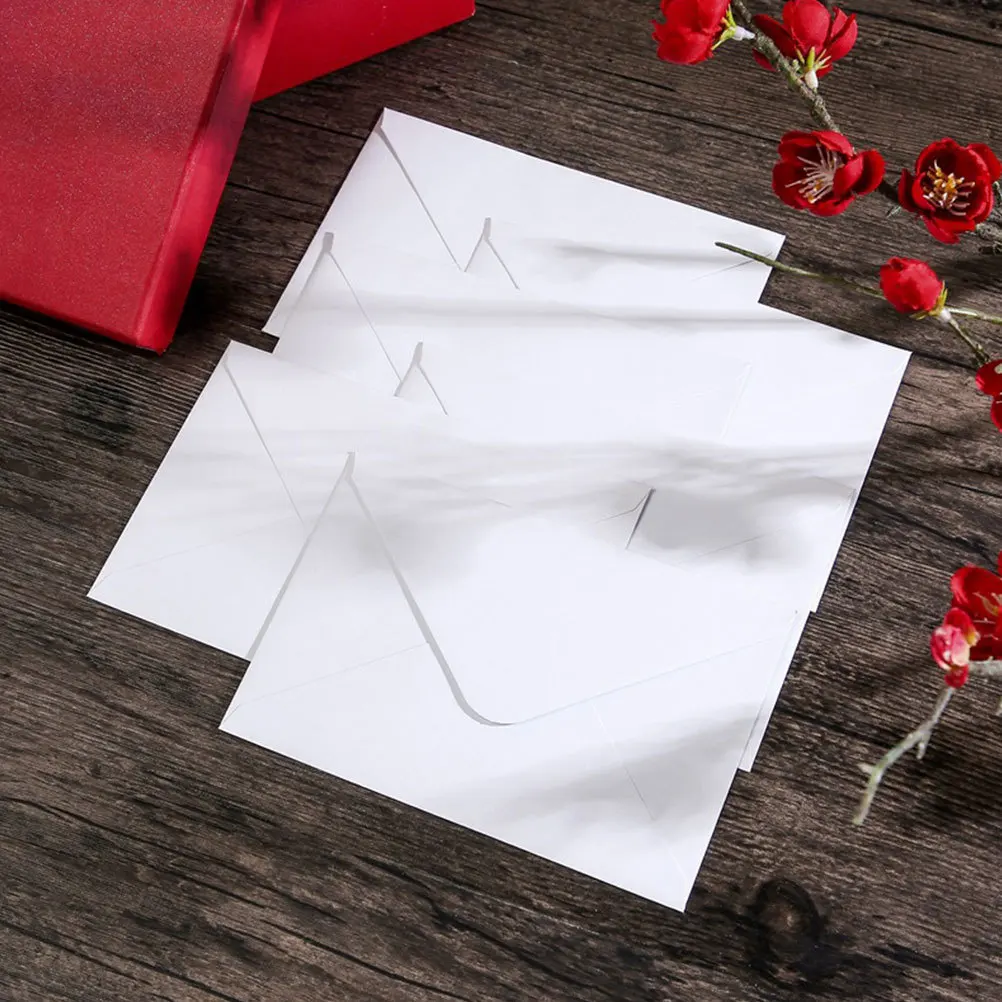 

50Pcs White Mailing Envelopes Self Seal Thick Paper for Wedding Invitations Birthday Cards Letters Business Party Use