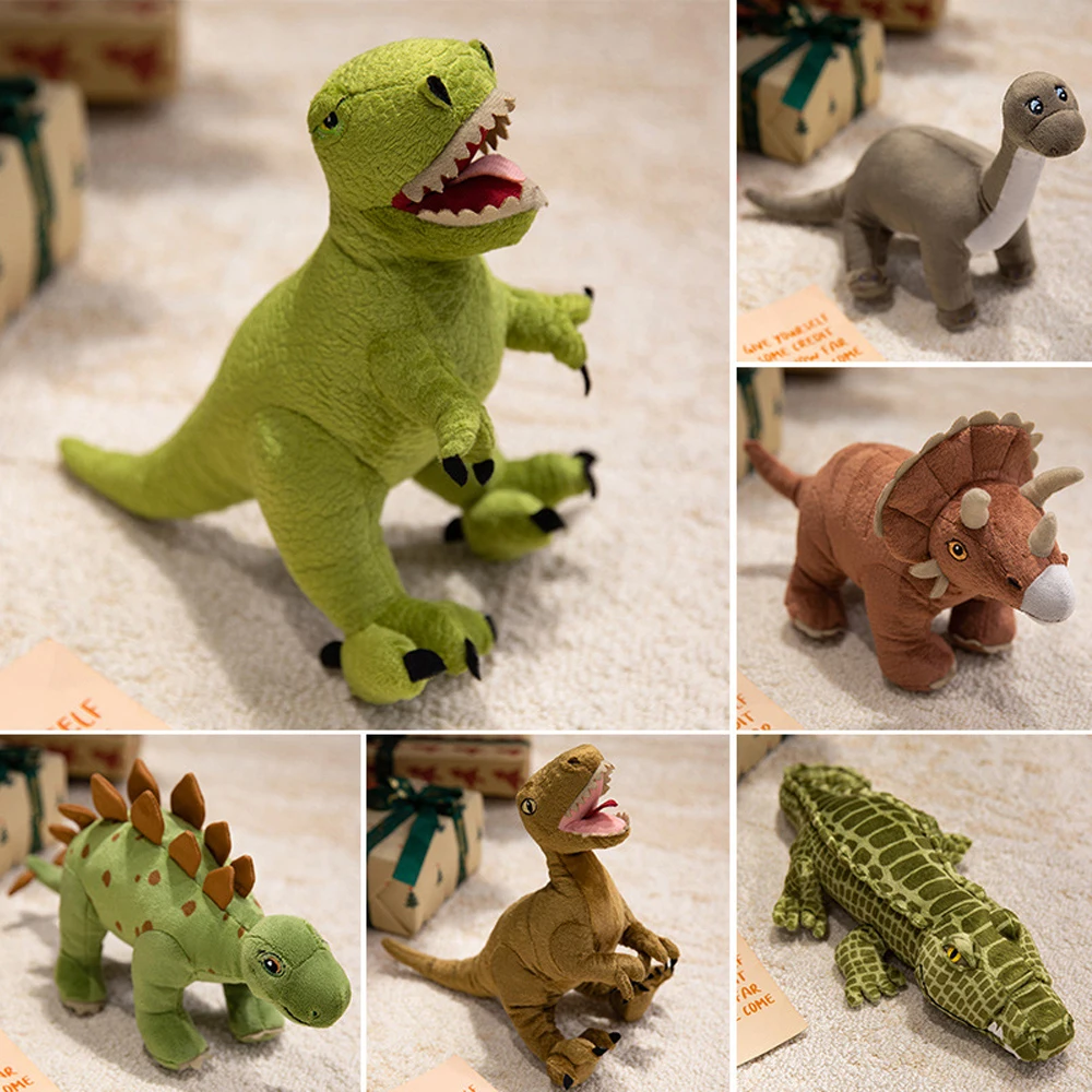 

Realistic Roaring Brontosaurus Plush Toy Lifelike Stegosaurus Stuffed Animal Velociraptor Raptor Soft Dolls Triceratops Plushie