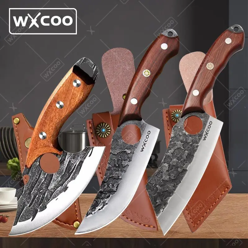 WXCOO Meat Cleaver Kitchen Knife Multi-purpose Fish Scale Slicing Knife Stainless Steel Butcher Boning Knife Kitchen Supplies