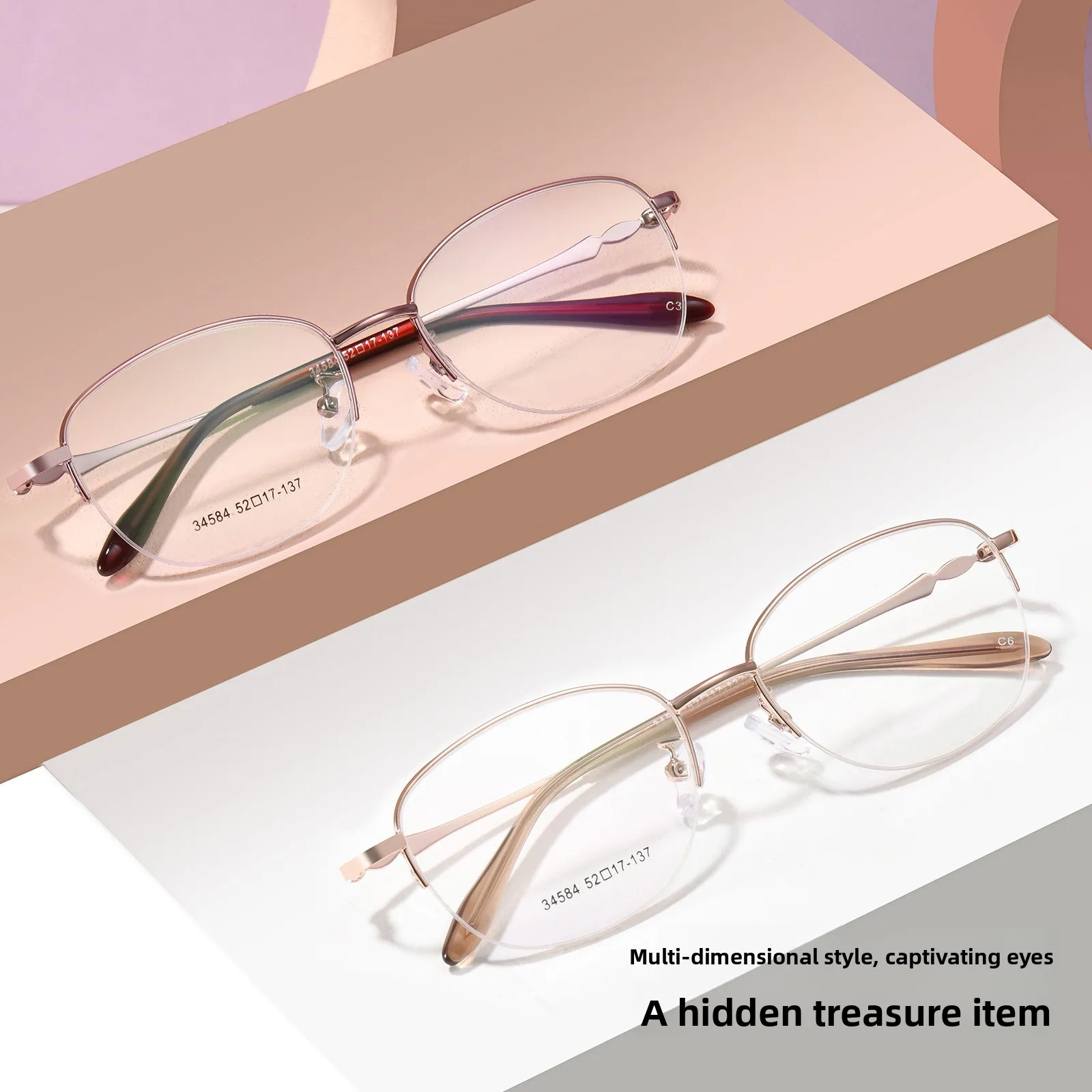 elegant-bicolor-alloy-half-frame-glasses-for-women-fashionable-anti-aging-prescription-available-sophisticated-and-stylish