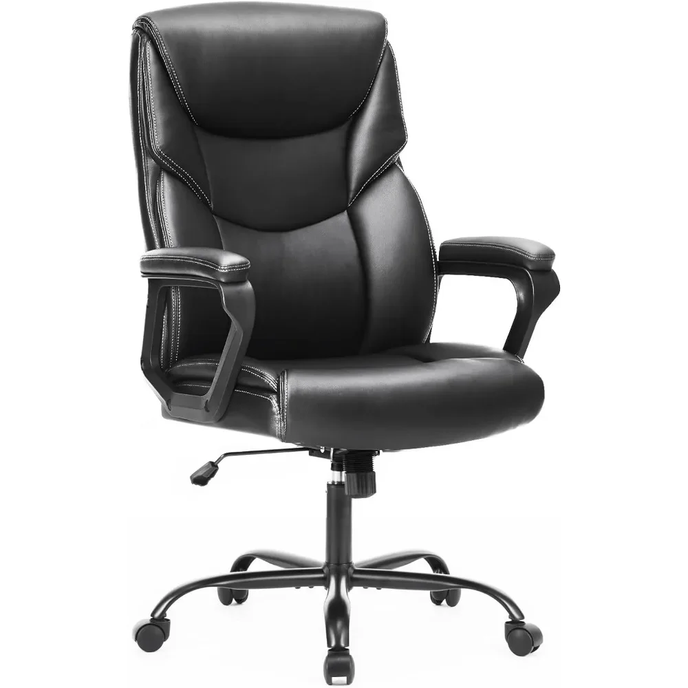 

Home Office Chair - High Back Ergonomic Executive Desk Chair, PU Leather Armrests Computer Chair, Rolling Chair with Wheels