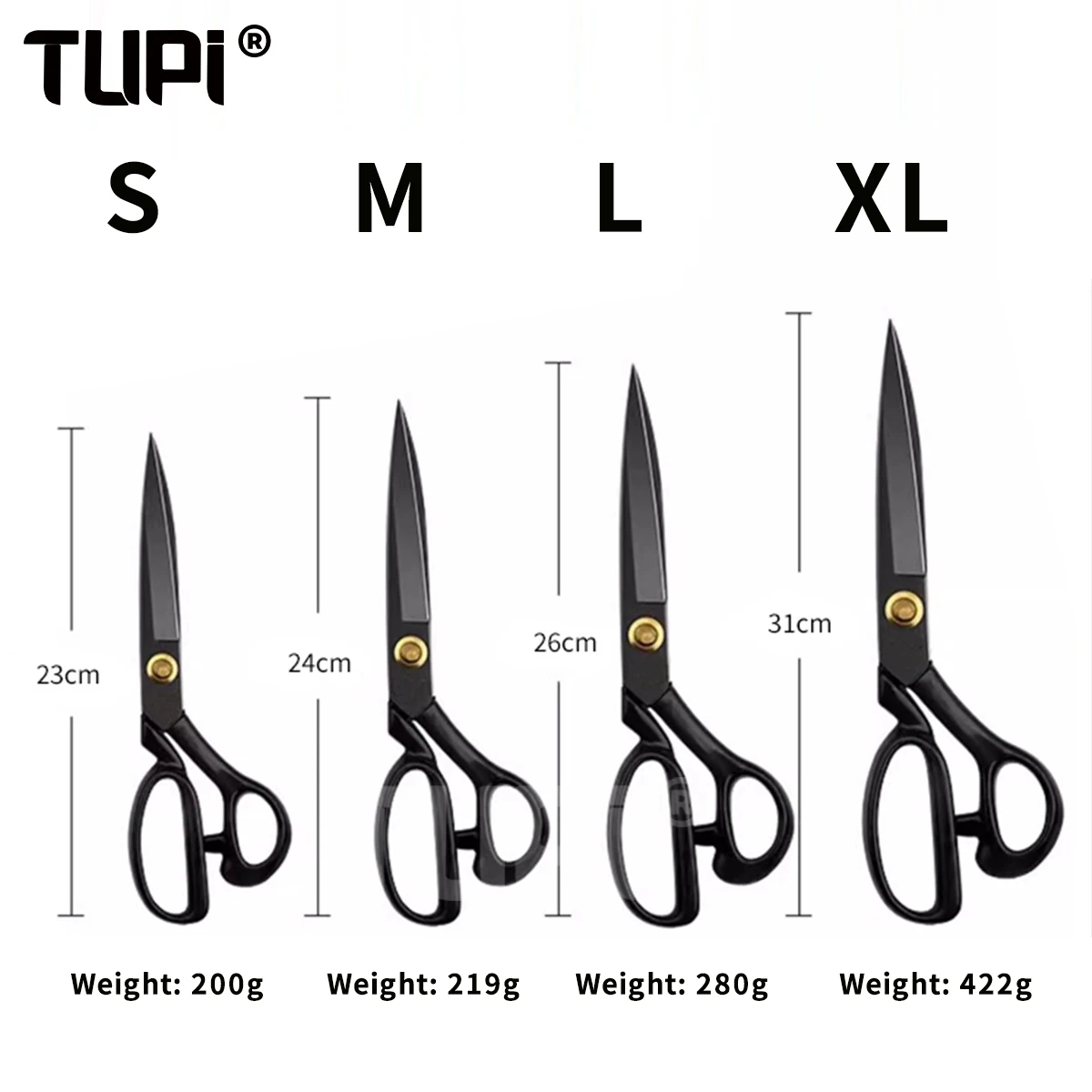 TUPI Professional Tailor Scissors Stainless Steel Tailor Shears Sewing Scissors for Fabric Clothes Needlework Cutter DIY Tool