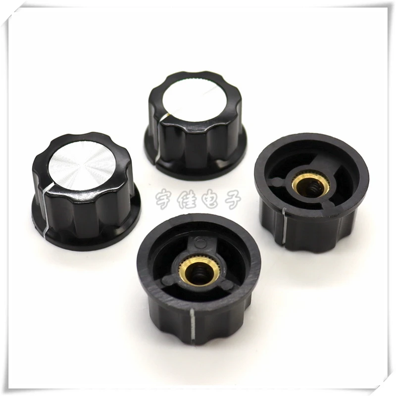 5PCS A03 Bakelite Knob Potentiometer Knob Cap Panel Adjustment Knob Cap Upper Screw Knob Cap Round Hole 6mm