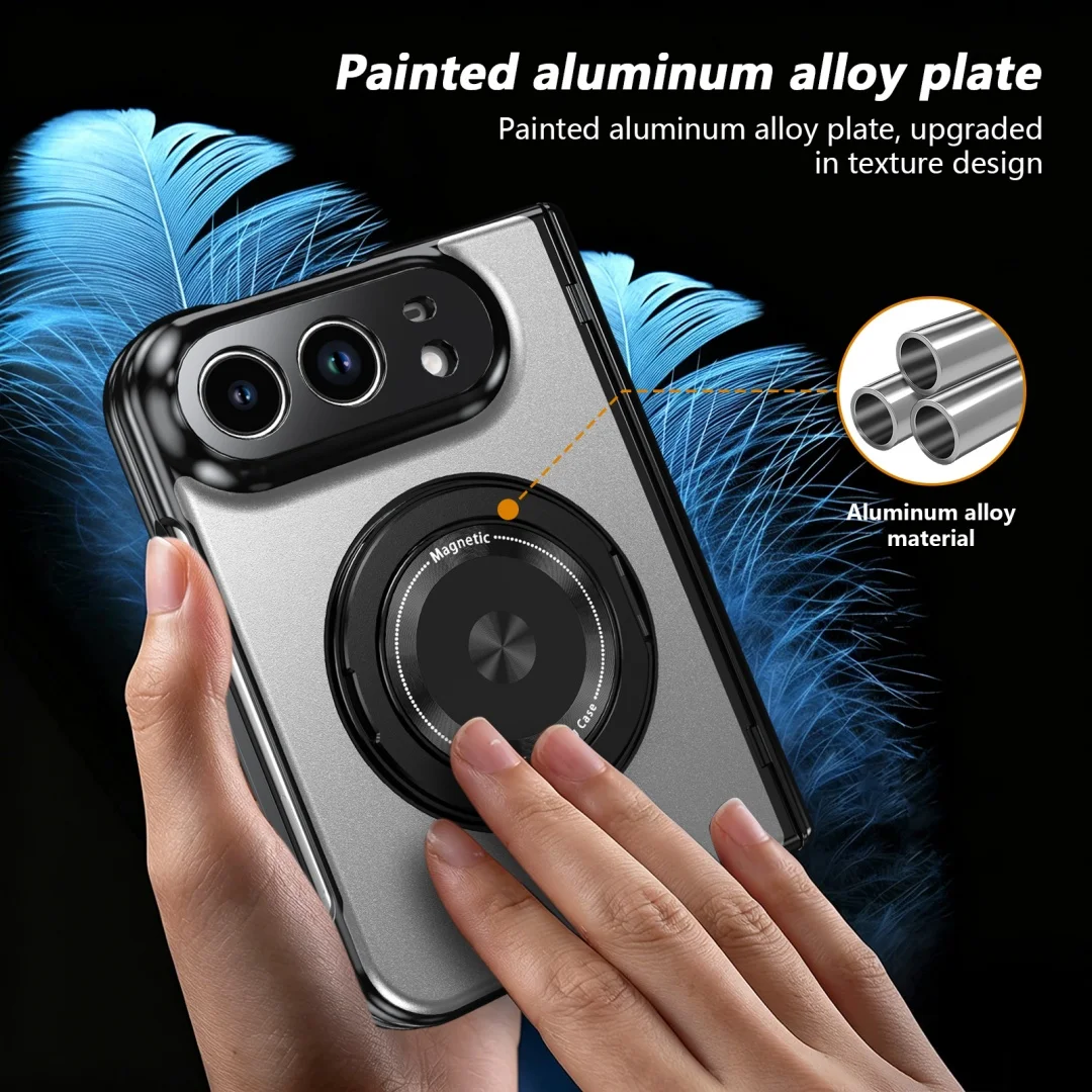 Painted Aluminum Alloy Plate Casing For iPhone Duo Case Hinge Protection with Film 360 Stand Holder Mobile Phone Back Cover