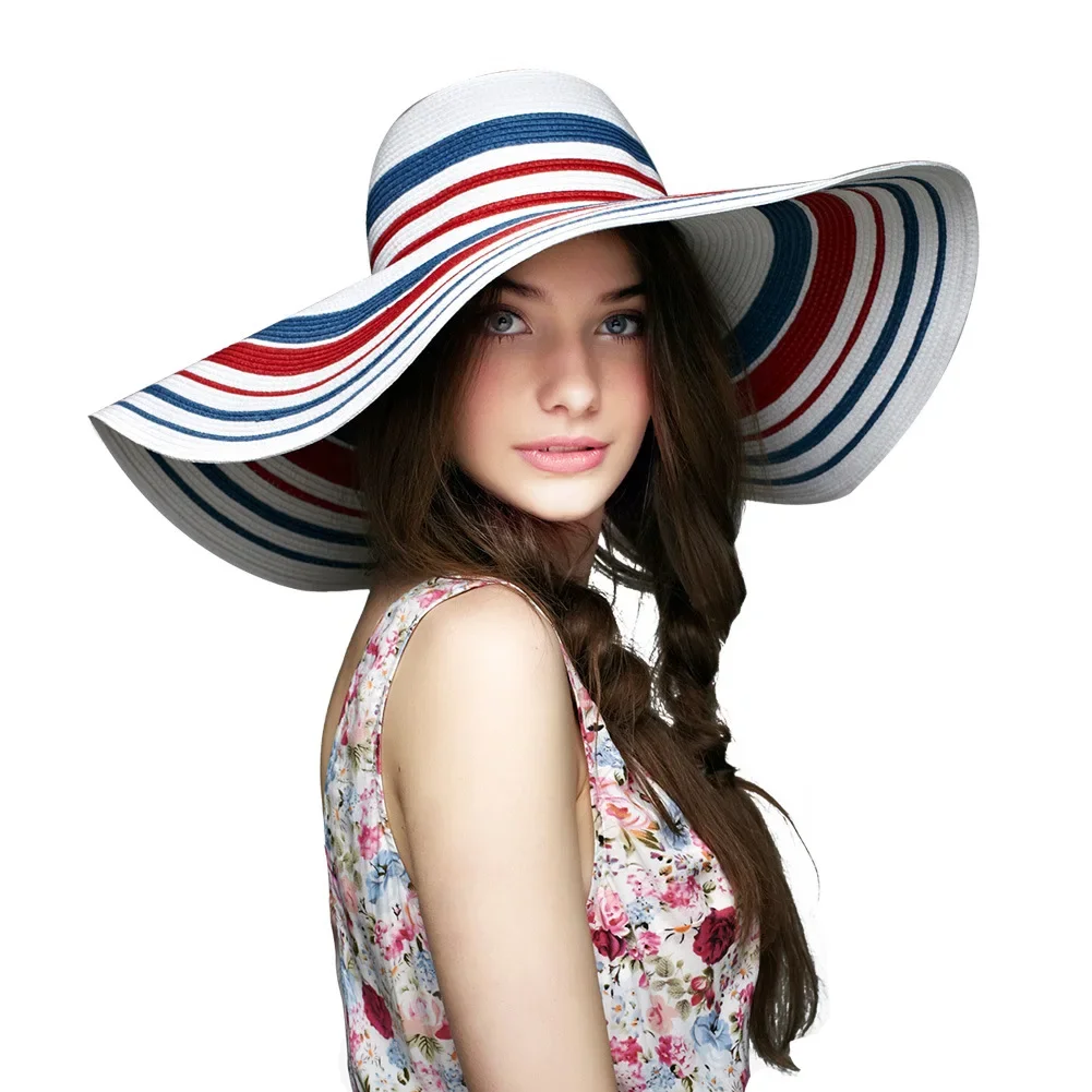 

Fashionable spring and summer large-brimmed straw hats, women's casual travel sunhats, beach vacation cool hats