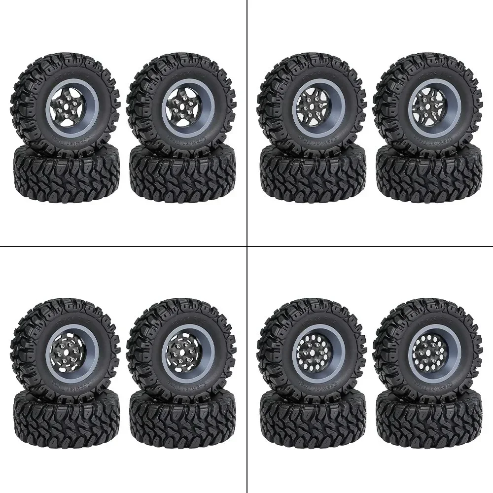 4 stuks 62mm 1.2 "Carbon Fiber Beadlock Wiel Band Set Voor 1/18 1/24 RC Crawler Auto TRX4M SCX24 AX24 FCX24 Upgrade Onderdelen