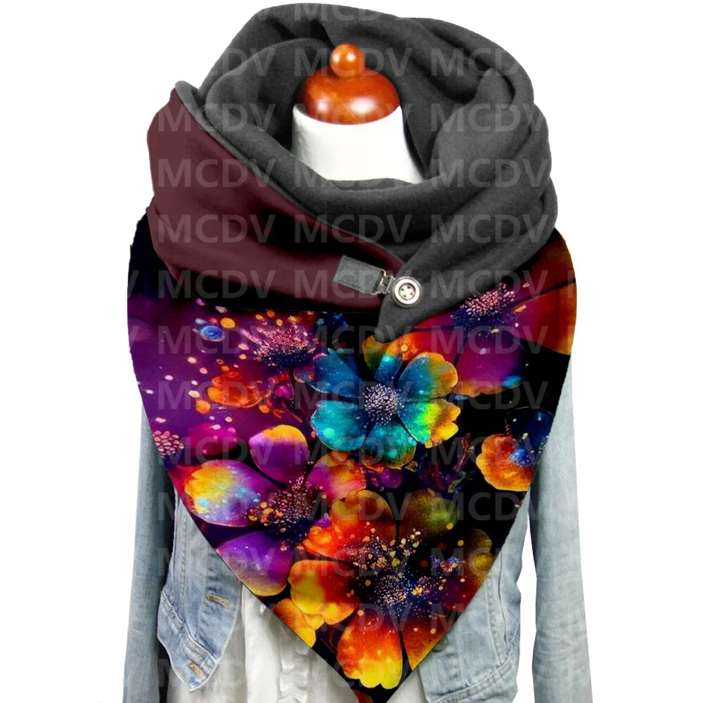 

Flower 3D Printed Casual Scarf And Shawl for Women Warm and Comfortable Scarf