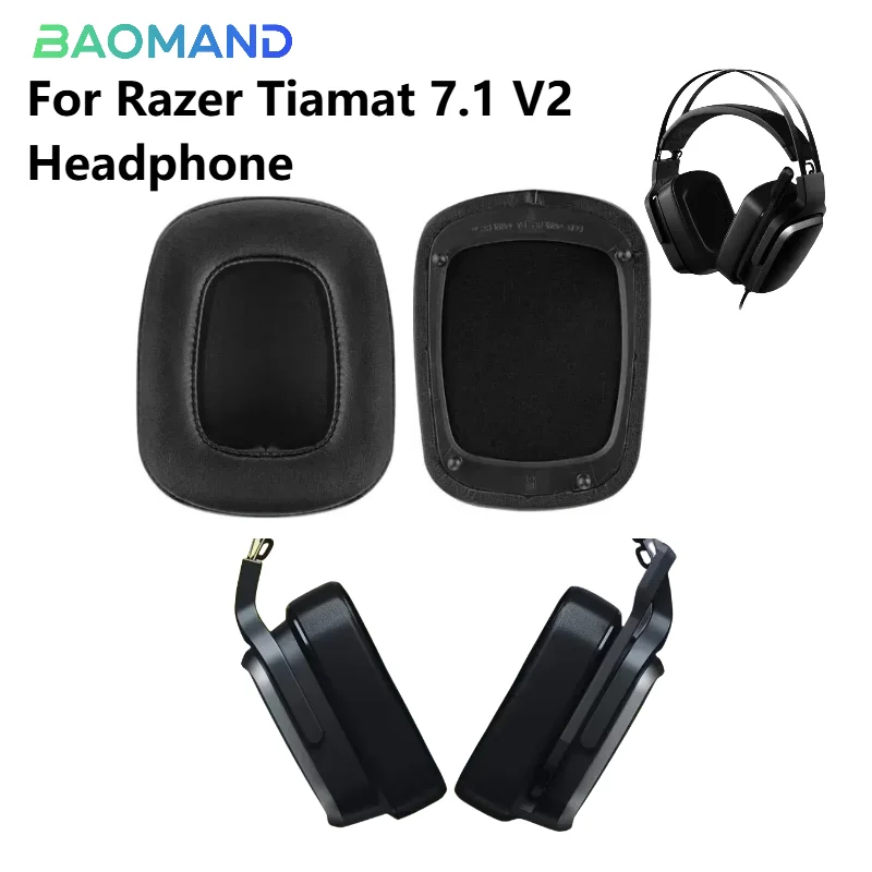 

Replacement Ear Pads Cushions for Razer Tiamat 7.1 V2 Headphone Softer Protein Leather Earpads