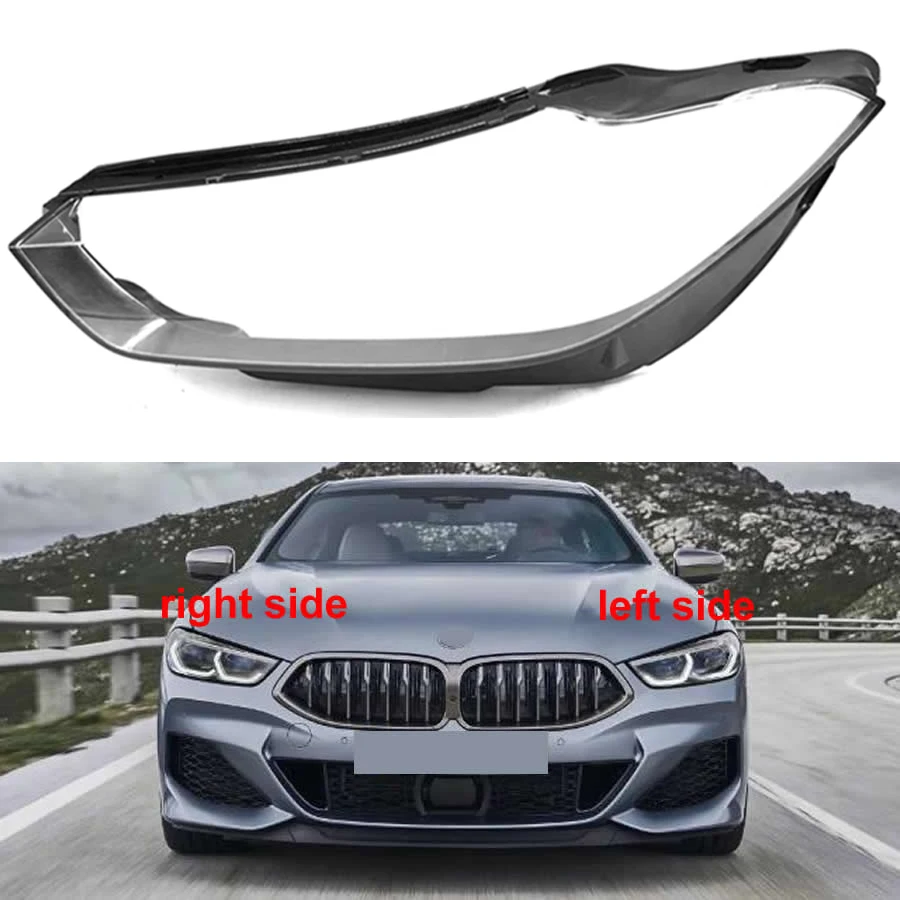 For BMW 8 Series G14 G15 G16 2018-2022 Headlight Cover Transparent Lampshade Headlamp Shell Plexiglass Replace Original Lens