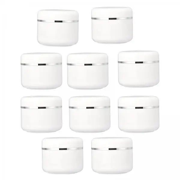 

Face Cream Lotion Jars Durable Refillable PP Plastic Round Lid Containers for Makeup Travel and Cosmetic Storage