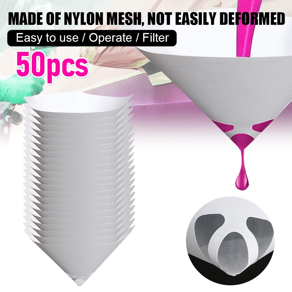 50 Pcs Pulp Filter Pulp Cone Filter  Paint Funnel Environmentally Friendly Filter For Car Paint Filter Paper Funnels Tools