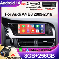 8.8 Inch Carplay Car Radio For Audi A4 B8 2009-2016 Android Multimedia Player Touch Screen 4G Wifi GPS USB Display GPS Navi DSP
