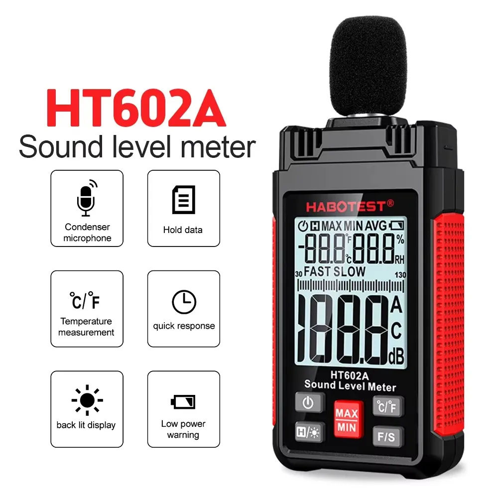 Digital Sound Level Meter Handheld DB Meter Sonometro Audio Level Meter Decibelimetro 30-130dB Decibel Portable Noise Meter