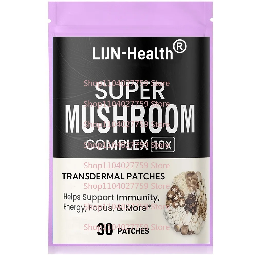 

30 Patches 10 in 1Mushroom Complex Transdermal Patches Lion's Mane, Reishi, Cordyceps For Boost Your Immune System Memory