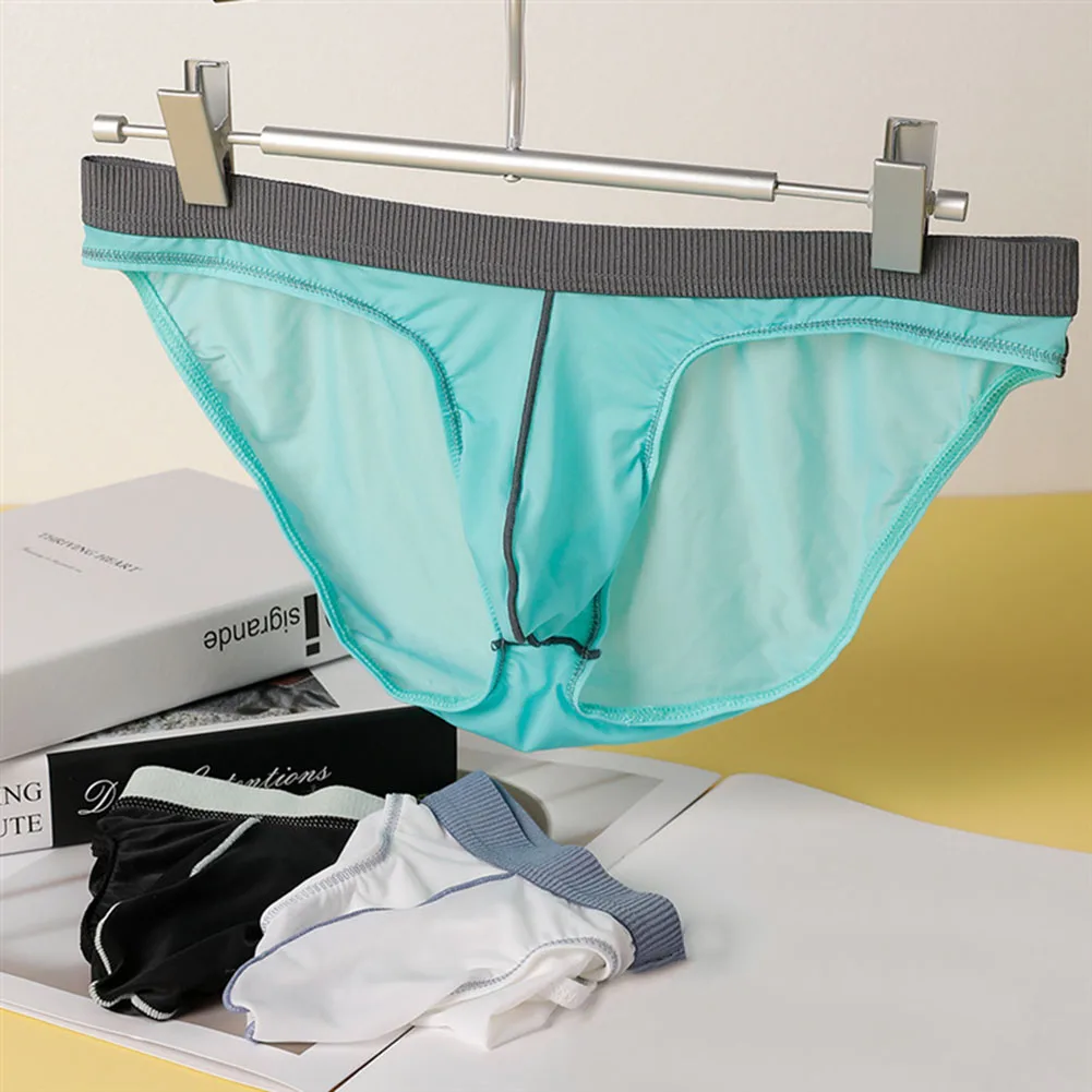 

Men's Panties Solid Thin Underwear Gay Sissy U Convex Pouch Briefs Low Waist Lingerie High Fork Lingerie Breathable Underpants