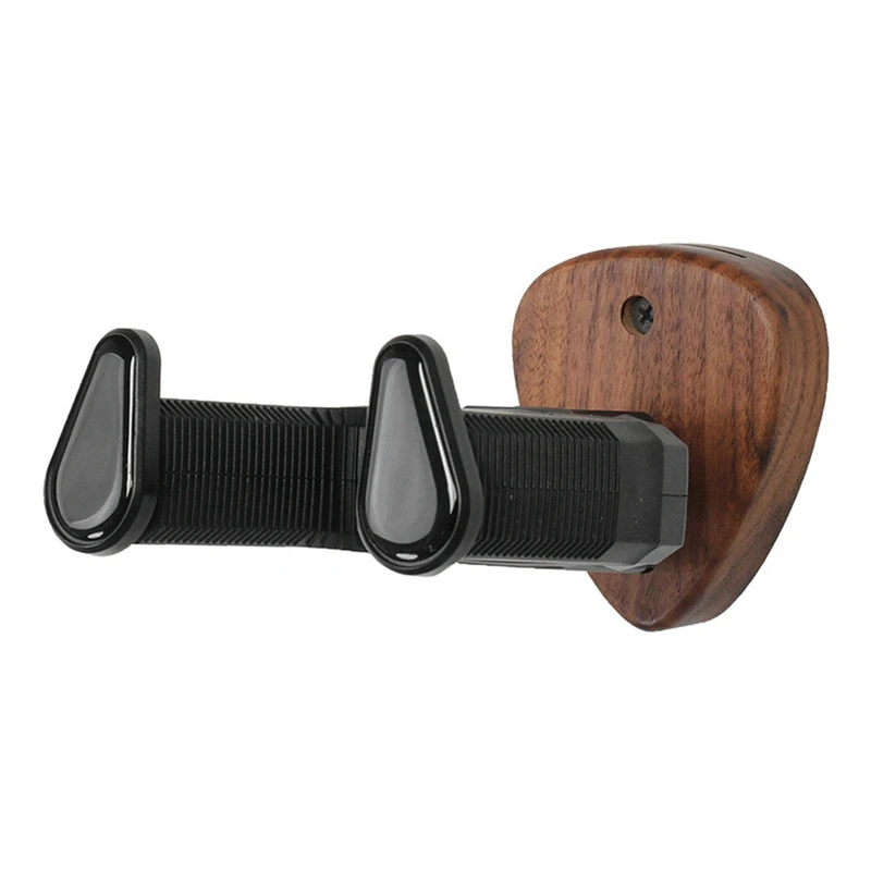 A64T-Wall Mount Guitar Hanger Holder Walnut Hook Ukulele Electric Guitar Bass Universal Bracket Adjustable Display Stand