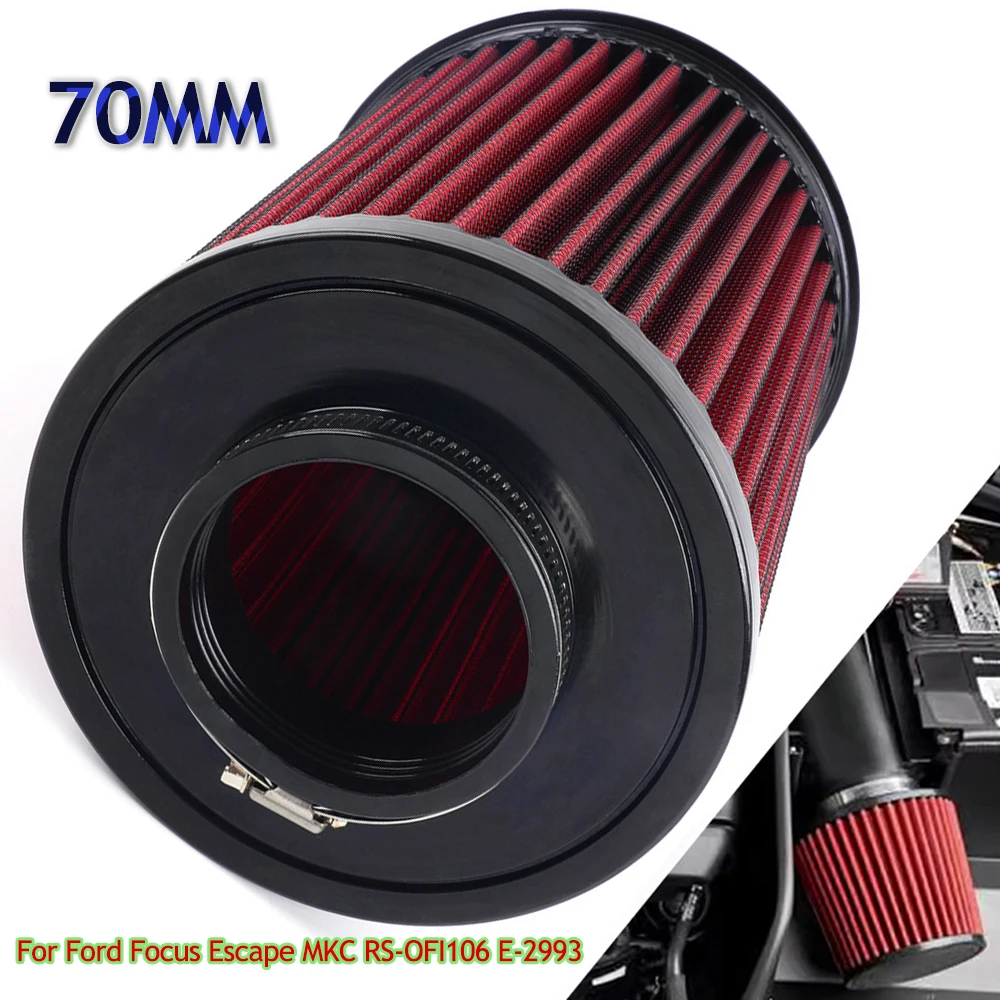 高流量70mmエアインテークフィルター交換用フォードフォーカスエスケープmkc-rs-ofi106アルミ合金コールドエアインテークカーアクセサリー