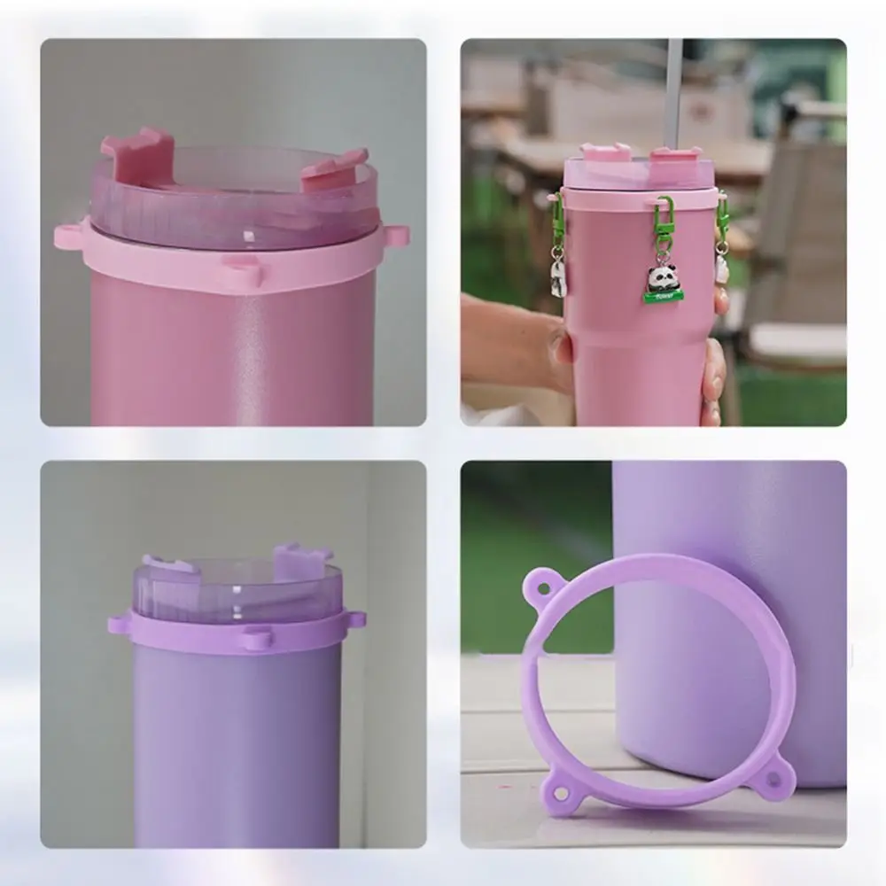 Anillo con cordón de silicona portátil, funda para botella, correa de anillo de silicona DIY, asa para taza de agua, correa para botella, funda de cuerda para taza