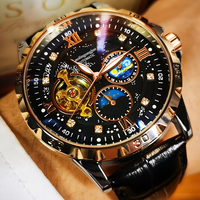New High-Looking Luxury Automatic Mechanical Men's Watch with Starry Sky and Luminous Dial, Elegant Tourbillon Movement, Perfect for Business or Casual Wear, Ideal Christmas or Birthday Gift, Holiday Gift Watch, Great Gift for Him, No Battery Required