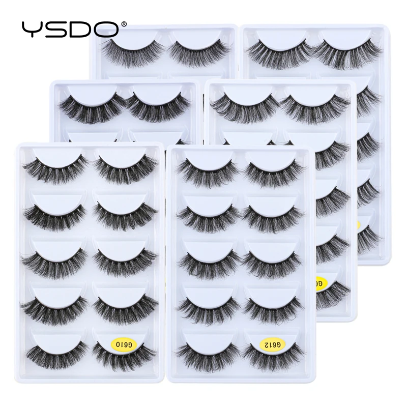 YSDO – faux-cils en vison 3D au Volume spectaculaire, 3/5 paires, naturels, pelucheux