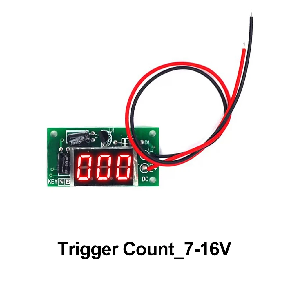 Counter Module DC 12V Power-ON 3-Bit Accumulator 3-Bit Red 0.36in Digital Tube Display Trigger Counter Module Accumulator